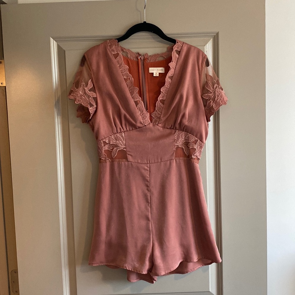 Honey punch pink romper